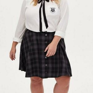 Plus Size 24 Torrid Harry Potter Plaid Skirt School Girl Hogwarts Grey